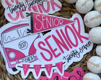 SENIOR year sticker pack pink , Class of 2027