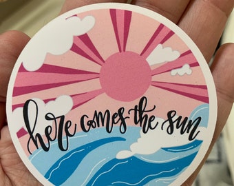 Here come the Sun Sticker, Beach Sticker