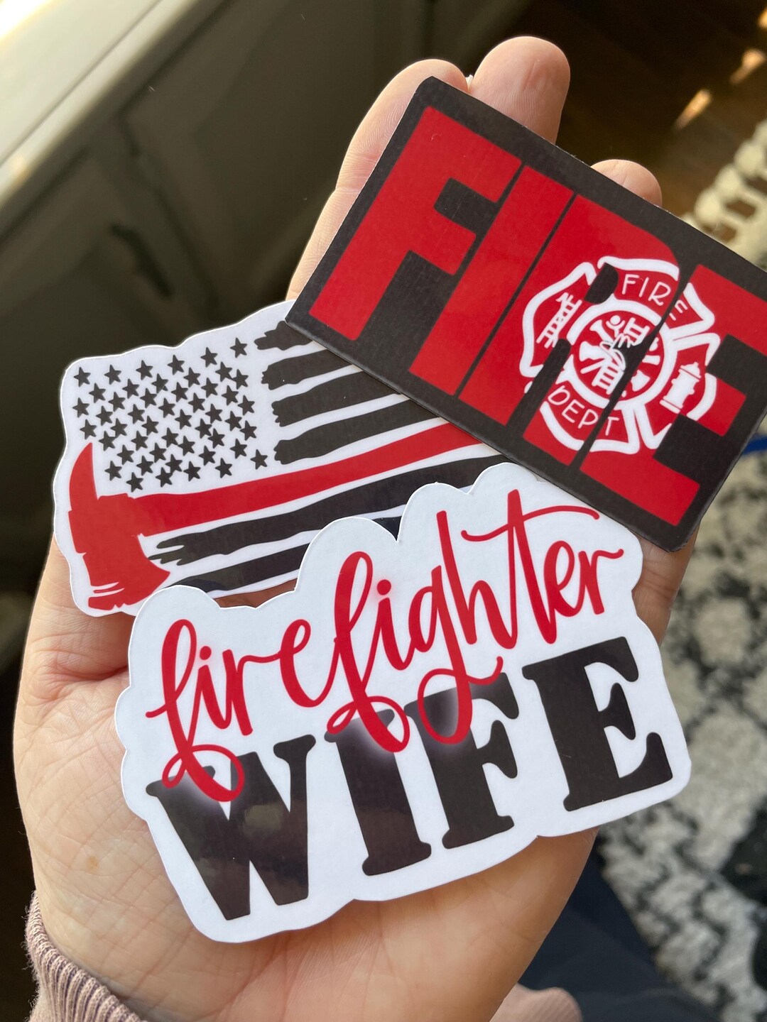 Fireman Wife Sticker Pack Small, Firefighter Stickers - Etsy