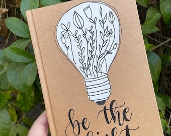 Hand painted Journal, Prayer Journal, Be The Light