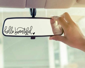 Hello Car Mirror Affirmation Decal