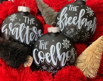 Handlettered Chalkboard Ornament, Lettered Ornament