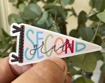 Second Grade Banner Sticker