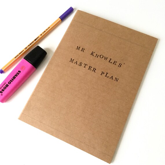 Personalised Notebook Teachers Jotter Planner Brown Kraft A5 Etsy