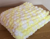 Baby blanket For Girl Pram Crib cover For Boy Gift New mum Chunky knit Hand Knitted Pom pom wool Baby Shower New baby Newborn Car Seat