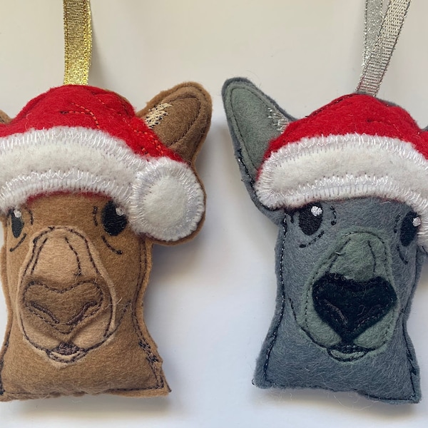 Kangaroo Christmas decoration, Australian ornament tree, Aussie animal Christmas bauble, emigrating gift, secret Santa work colleague gift.