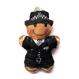 Police Scotland Christmas ornament, felt gingerbread hanging decoration.