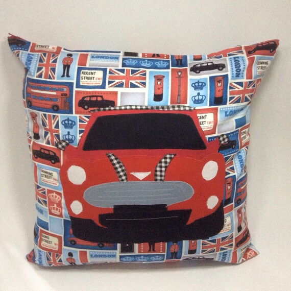 Union Jack Throw Pillow Handmade Pillows British Car Etsy
