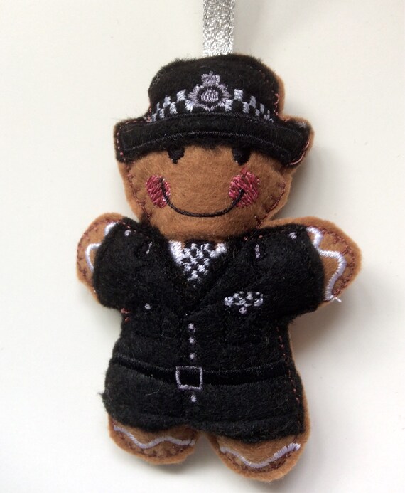 Police Female Brown Personalized Christmas Tree Ornament