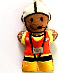 Lifeboat crew, felt gingerbread, hanging decoration for tree, RNLI gift.