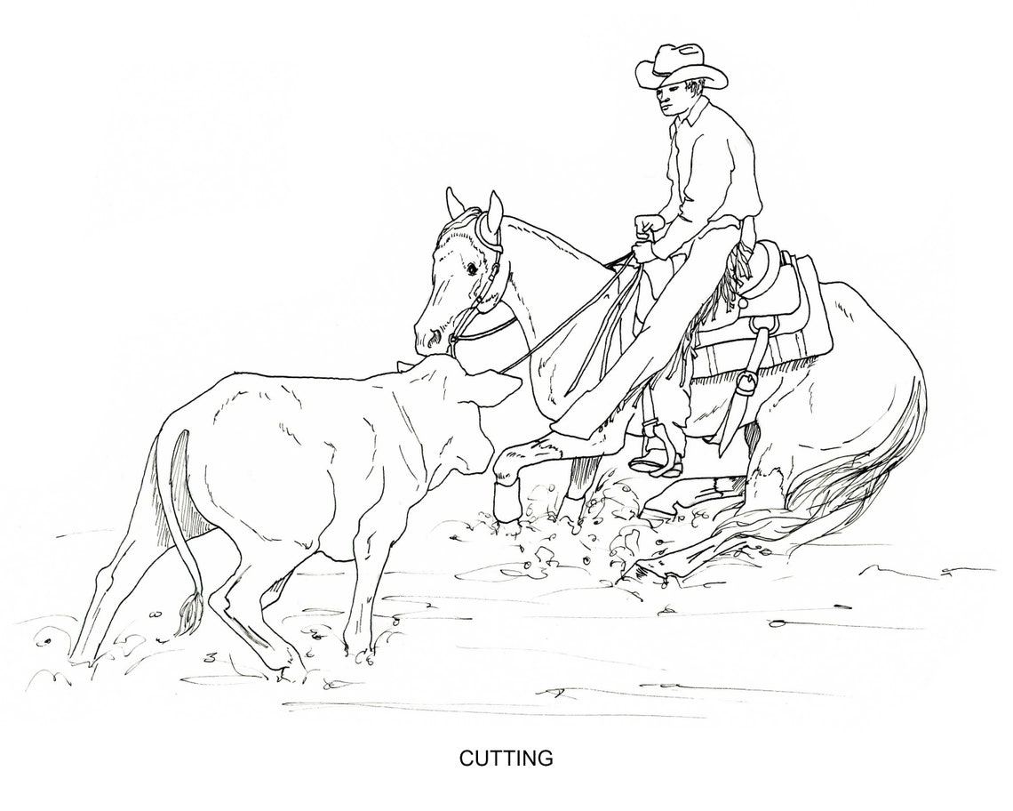 PRINTABLE Set of 10 Western Riding Coloring Pages Digital - Etsy