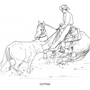 PRINTABLE set of 10 Western riding coloring pages Digital download image 6