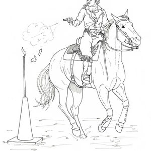 PRINTABLE set of 10 Western riding coloring pages Digital download image 8