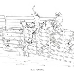 PRINTABLE set of 10 Western riding coloring pages Digital download image 7