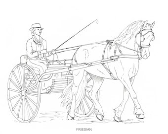 Horse And Cart Coloring Pages