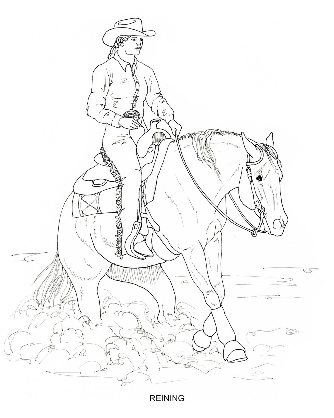 PRINTABLE Set of 10 Western Riding Coloring Pages Digital - Etsy