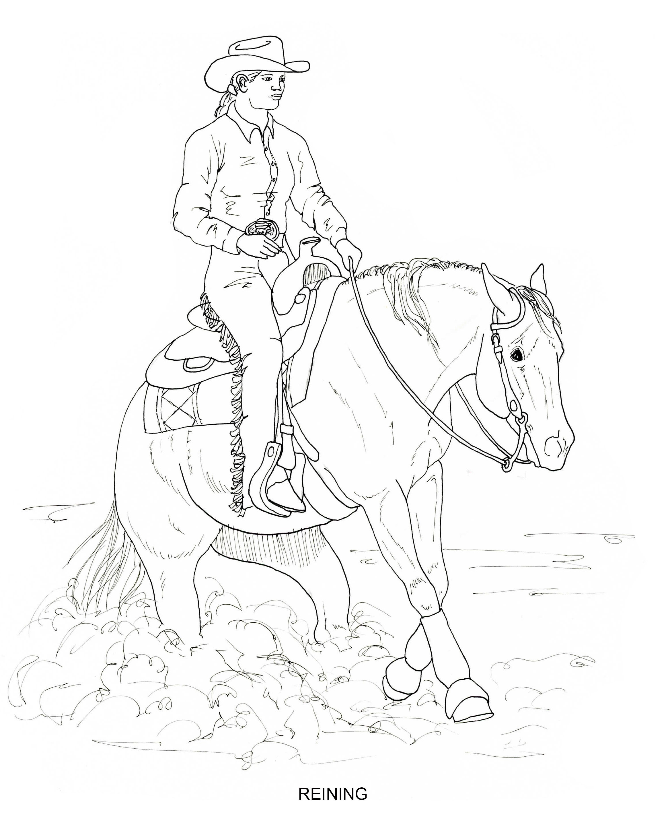 Printable Set Of 10 Western Riding Coloring Pages Digital Etsy