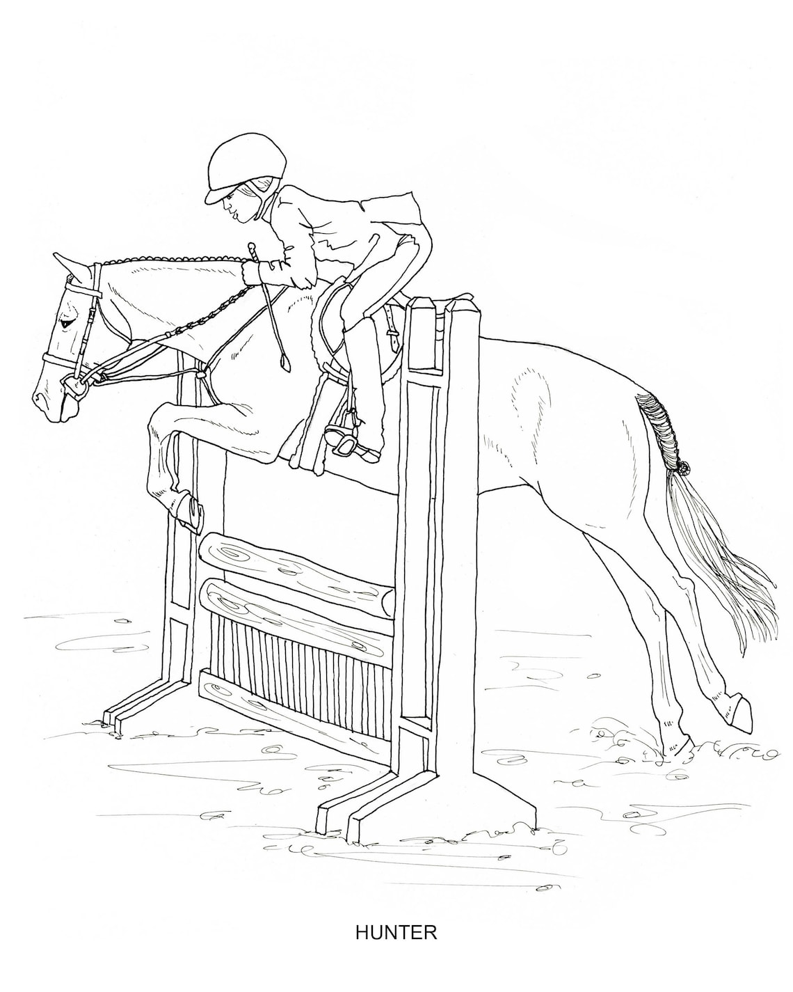 PRINTABLE Set of 8 English Riding Coloring Pages Digital Download - Etsy