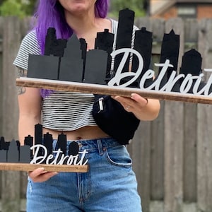 Detroit Skyline mantle piece