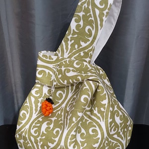 Handmade Japanese Knot Bag, Knitting Bag, Project Bag, Knot Bag, Wrist bag