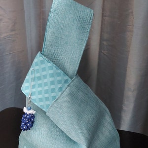 Handmade Japanese Knot Bag, Knitting Bag, Project Bag, Knot Bag, Wrist bag