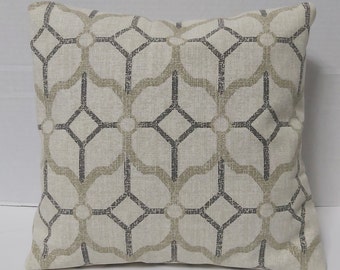 Handmade Gray Geometric Pillow Cover: Magnolia Home Decor