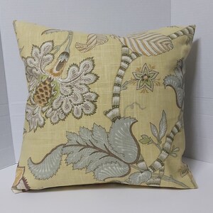 Yellow Floral Pillow Cover: Handmade Accent Pillow, Home Decor