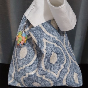 Handmade Japanese Knot Bag, Knitting Bag, Project Bag, Knot Bag, Wrist bag