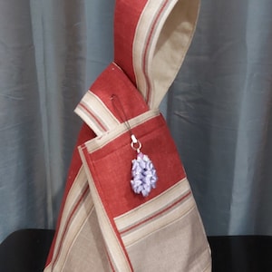 Handmade Japanese Knot Bag, Knitting Bag, Project Bag, Knot Bag, Wrist bag