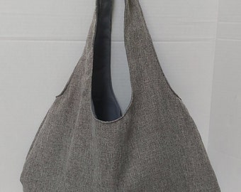 Gray Shoulder Bag  Cell Phone Bag Shopper Bag Market Bag Book Bag