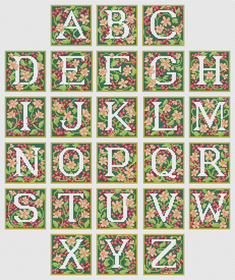 Tapestry Alphabet Cross Stitch Pattern Tapestry ABC Cross Etsy