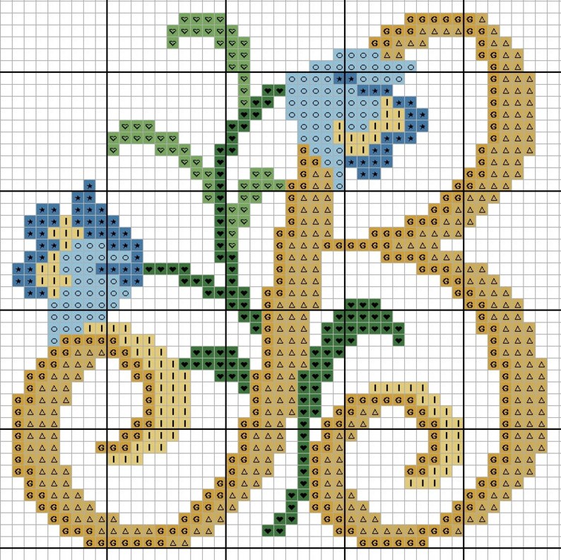 Summer Alphabet Monogram Cross Stitch Pattern Flowers ABC Etsy Stitch cross pattern patterns butterfly counted alphabet animals stitching animal crochet arabic charts choose