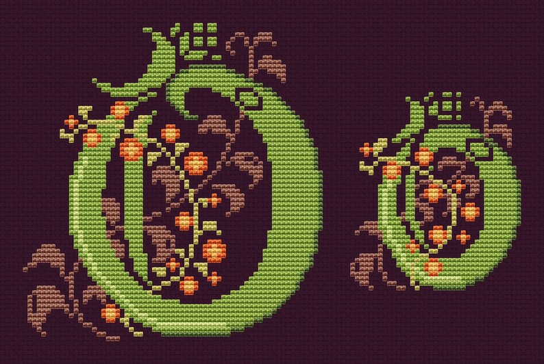 Monogram O Gothic Cross Stitch Pattern PDF. Letter O Gothic Etsy