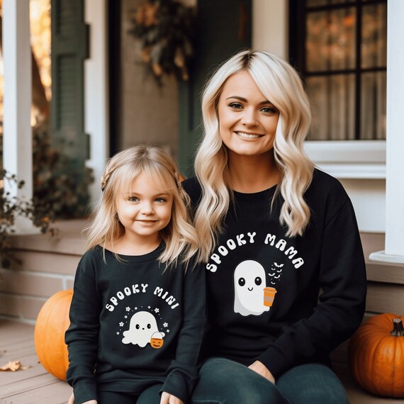 Mama Mini Match Sweatshirts Mommy and Me Halloween Mama and Mini Sweater Spooky Mama Momster Sweatshirt Sweater Weather Sweatshirt Set Etsy