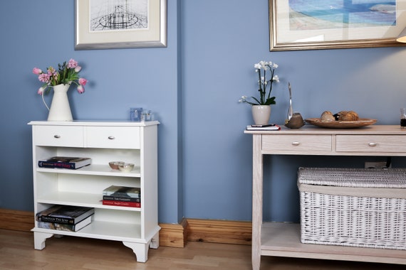 Cream Painted Bookcase With Drawers Small Bookcase Bespoke Etsy