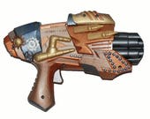 WORKING Nerf Gun Steampunk Cosplay Prop Weapon Post Apocalyptic Steampunk Cosplay Costume Ideas Battle Shoots Micro Darts Modded Painted Gun