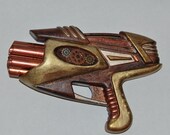 WORKING Steampunk Cosplay Toy Gun Shoots Nerf Darts Modified Detailed Costume Weapon Darkwashed Apocalypse Battle ready with Gears & Paint