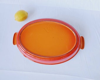 VINTAGE LE CREUSET OVAL AU GRATIN ROASTING BAKING DISH 20cm CERISE RED