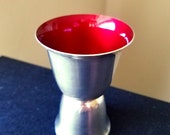 Silver Double Jigger Red Green Enamel Mid Century Barware Double Shot Vintage Bar Tools Reed Barton 231 Silverplated Bartender Gifts Eagle