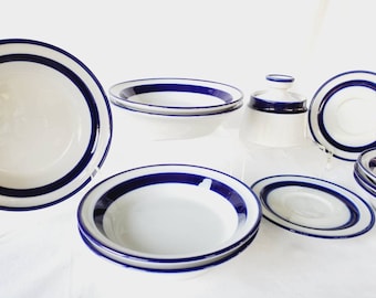 Set of 8 Vintage Noritake Primastone Fjord Running Free