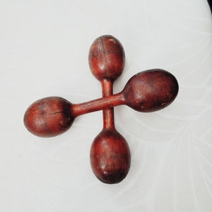Wright and Ditson Antique Dumbbells One Pound Maple Wood Primitive Weights Vintage Fitness Equipment Collectable Sporting Goods Rustic Decor