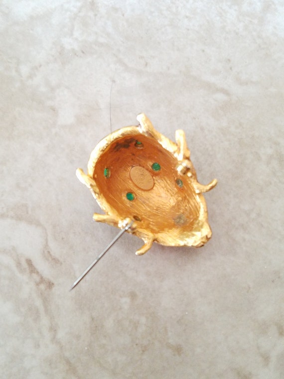 Vintage Kenneth Jay Lane Ladybug Brooch, 1960s En… - image 6