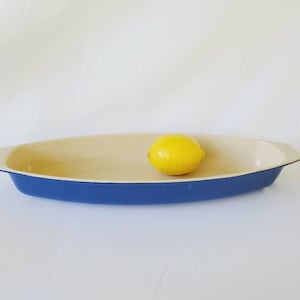 RARE Blue Raymond Loewy Le Creuset Fish Gratin Pan #36 Long Narrow Baking Pan Dish Vintage French Cookware Enameled Cast Iron Discontinued