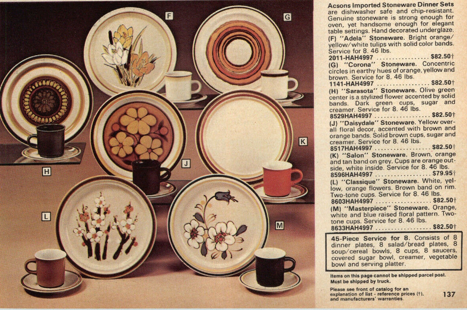 1970s Stoneware Dinner Set Salad Serving Plates Set of 5 Etsy