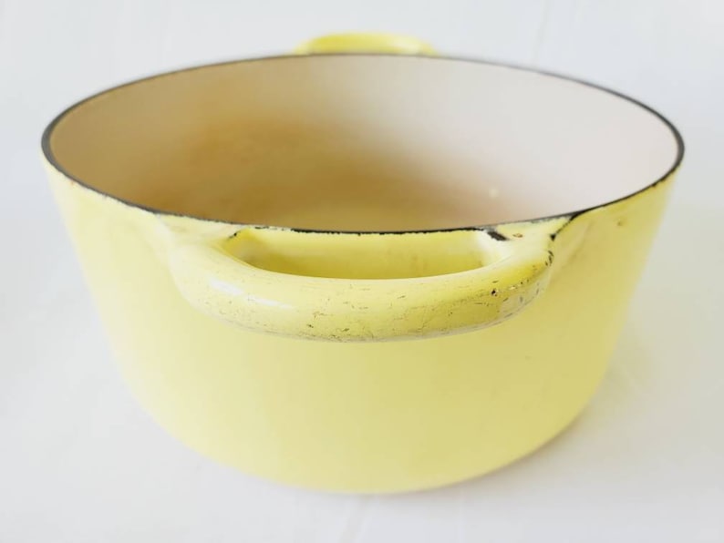 1950s Elysees Yellow Le Creuset Dutch Oven Lidded Pot 2 Qts Etsy