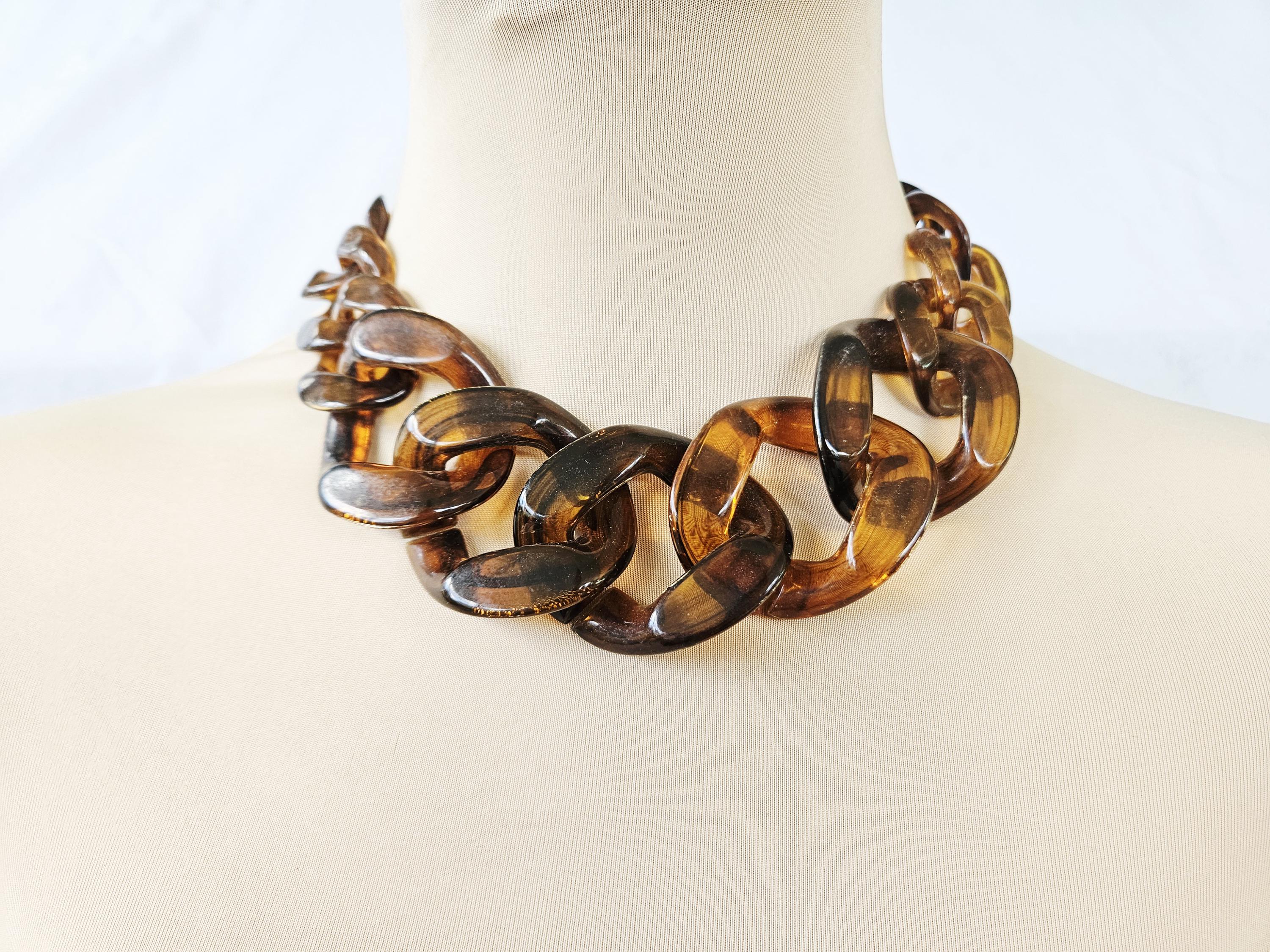 Tortoiseshell Link Necklace - Etsy
