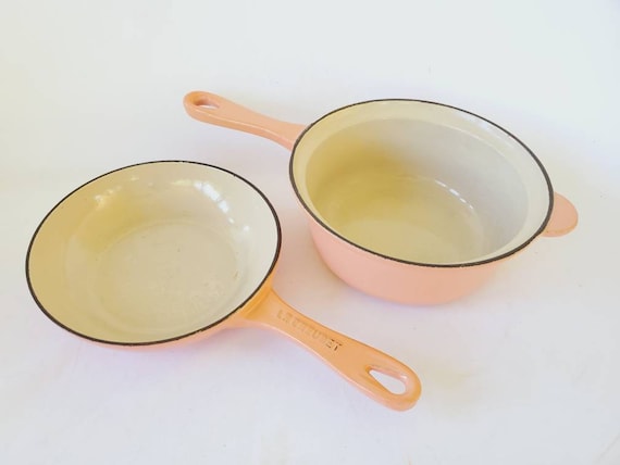 1980s Salmon Pink Le Creuset Multifunction Pan 2 in 1 Skillet