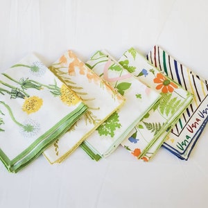 Vera Neumann CHOICE of 2 Napkins 1960s Clean Bright Cotton Set of 2 Cloth Napkins 16&quot; Square Vintage Kitchen Dining Table Linens