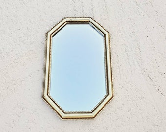 1970s Gold Accent Mirror Long Mirror 22 inches Ready to Hang Vintage Design Syroco Dart Style Mid Century Vintage Mirror Hollywood Regency