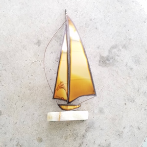 Vintage ondertekend DeMott zeilboot sculptuur jaren 1970 minimalistische kunst oorspronkelijke zeldzame marmeren Brass koper staal nautische Oceaan Zeilen Yacht artwork
